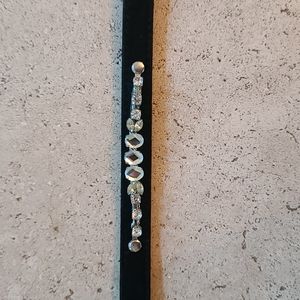 Black velvet rhinestone accent 4ft dog leash